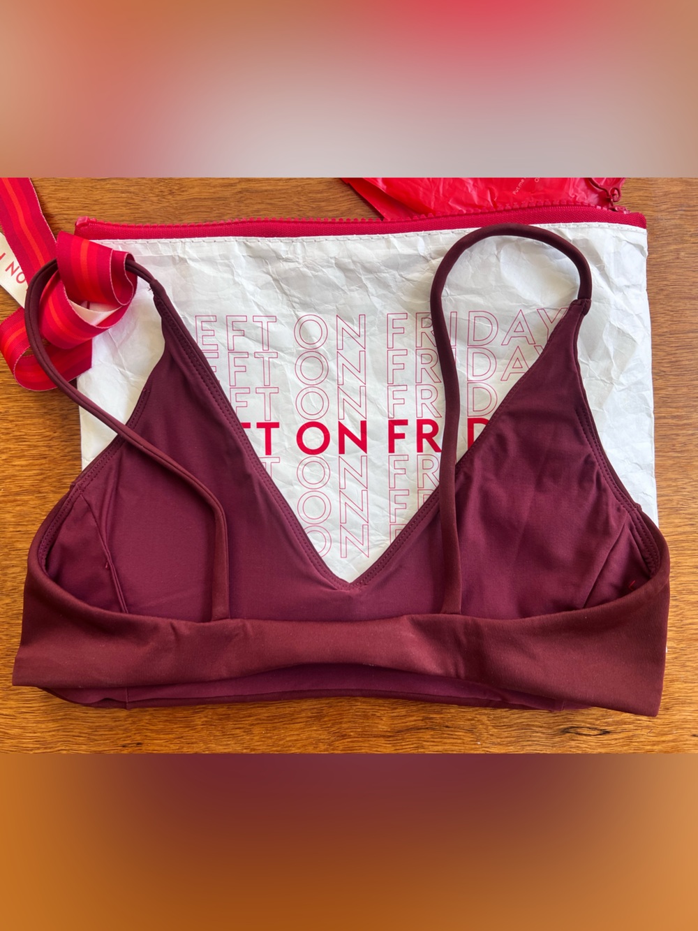 Left On Friday Sunday Swim Top in Jam (Maroon) - Picture 2 of 6